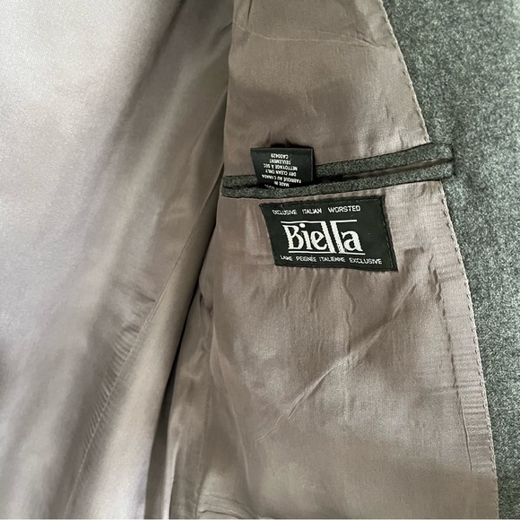 100% Wool Union Made Blazer Vintage Suit Jacket Grey Preppy Oversized Blazer - Picture 13 of 16